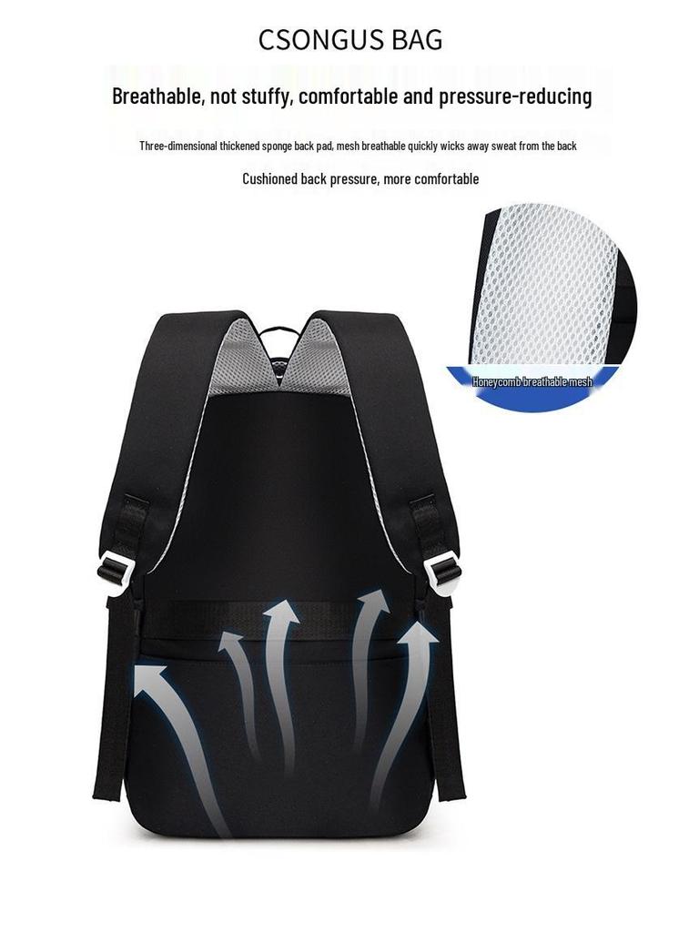 Stylish Color Block Backpack for High School Students - Large Capacity Casual Schoolbag