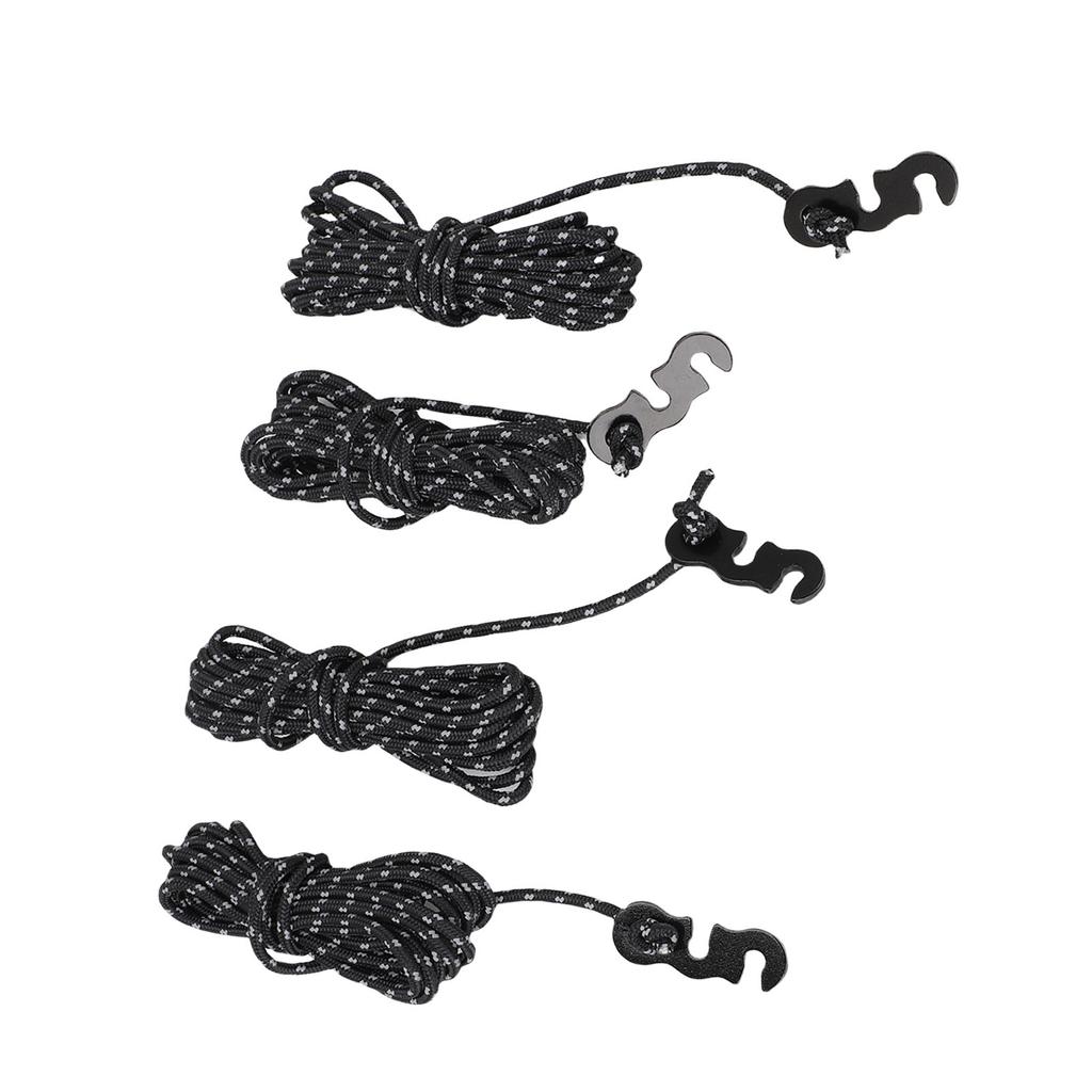 4Pcs Outdoor Camping Rope 9.8ft Nylon Wind Proof Reflective Strip Adjustable Length Tent Cord Tie