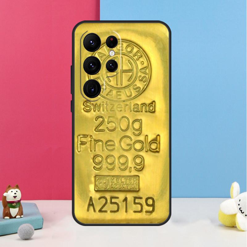 Switzerland Fine Gold Case For Samsung Galaxy S25 S26 Ultra S20 S21 S22 S23 S24 S10 Plus S25 FE Back Cover Shell