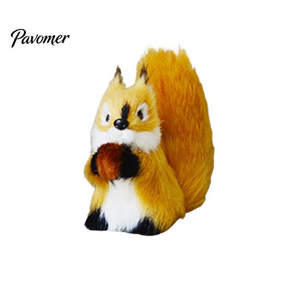 Realistic Squirrel Stuffed Toy Plush Hanging Ornament, Artificial Fur Animal Figurine for Christmas Cute Pendant Car Mirror Tree Decor, Rearview