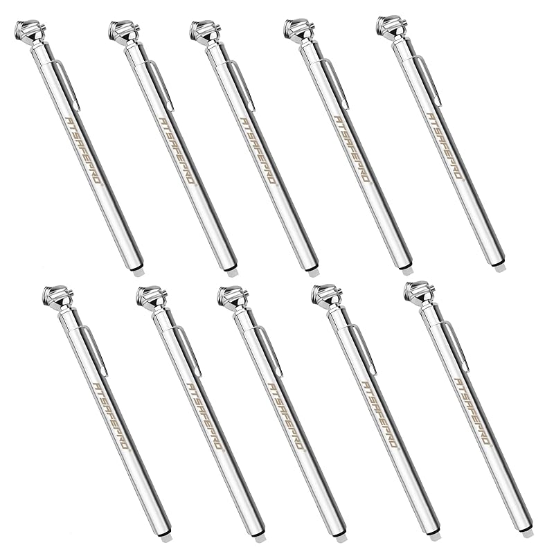 ATsafepro Pencil Tire Pressure Gauge (5-50PSI&10-75PSI), Tire Pressure Gauge With Sealed Zinc Alloy Nozzle And Silvery Aluminum Tube Body, Tire Gauge