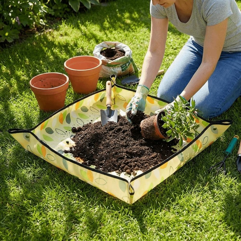 Thickened Planting Mat Foldable Potting Mat Gardening Accessory Gardening Mat Green Plants