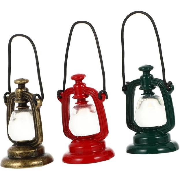 

3pcs Miniature Kerosene Lanterns: Mini Oil Lamp Decorative for Dollhouse Model Outdoor Lantern Doll Home Kerosene Lamps Retro Retro Out Door Decor