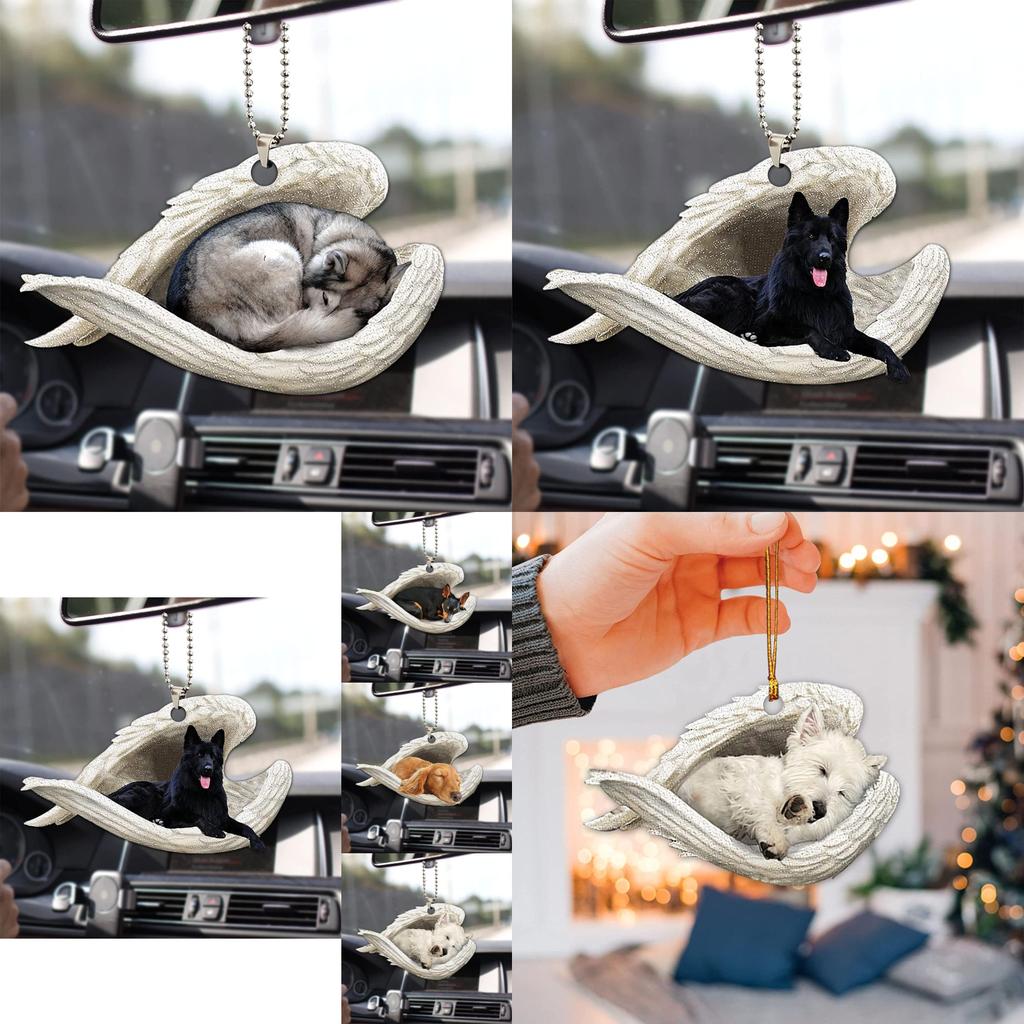 Colorful Cartoon Style Car Accessories With Angel Wings For Dog Lovers Charm