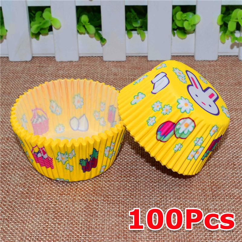100PCS/Pack Disposable Cupcakes Cake Dessert Greaseproof Paper Dessert Making Paper Cups Festival Hygienic Party