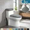 2Pcs/Set Toilet Seat Cover Elastic Solid Color Toilet Lid And Tank Covers Toilet Cushion Pad Protector Case For Home Hotel