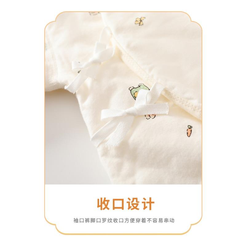 Newborn Baby Thick Padded Long Sleeve Lace Up Butterfly One Piece Cotton Romper