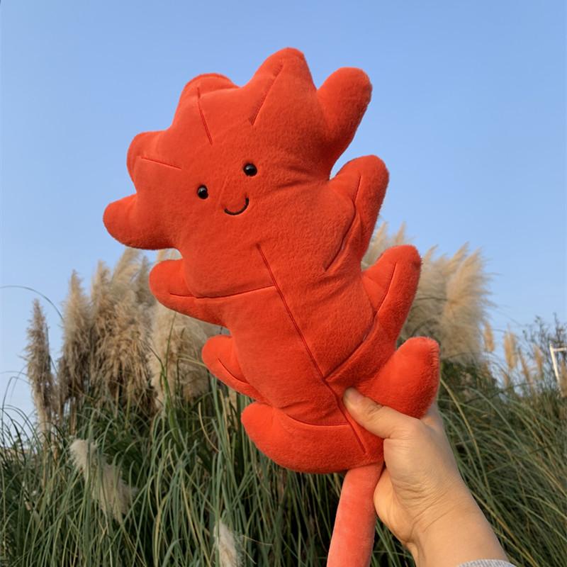Cuscino Peluche Foglia di Ginkgo Cuscino Realistico Foglia d'Acero Foglia Verde Decorazione Divano Cuscino Imbottito per Auto per Casa Giocattolo per Dormire per Bambine