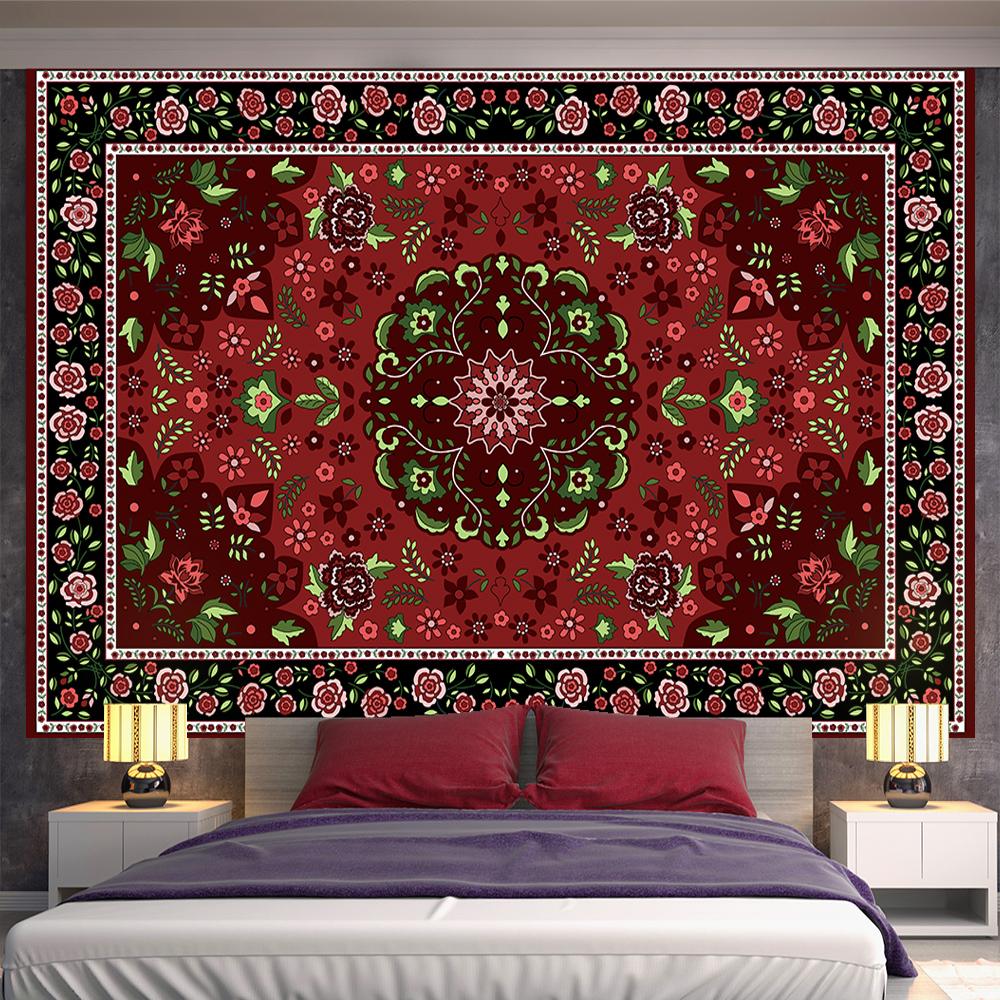 Mandala Mural Tapestry Wall Hanging Travel Mattress Bohemian Sleeping Mat Mandala Psychedelic Pattern Dormitory Decor