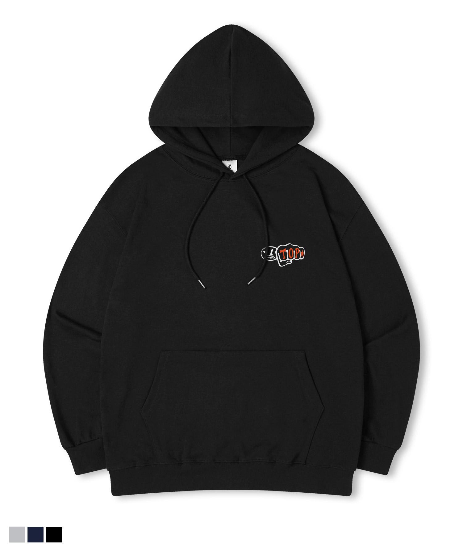 Top Boy Blowfist Oversized Printed Hooded Sweatshirt Melange/M