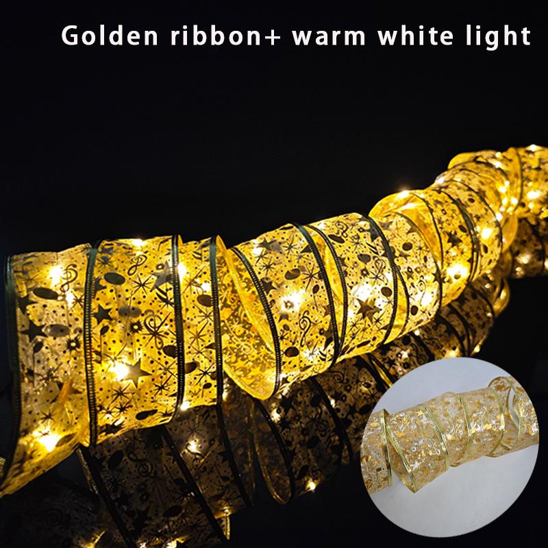 5 Meter lange Weihnachtsbaum-Lichterbänder, Weihnachtsdekorationslichter mit 8 Beleuchtungsmodi, batteriebetriebene Lichterketten für die Weihnachtsbaumdekoration