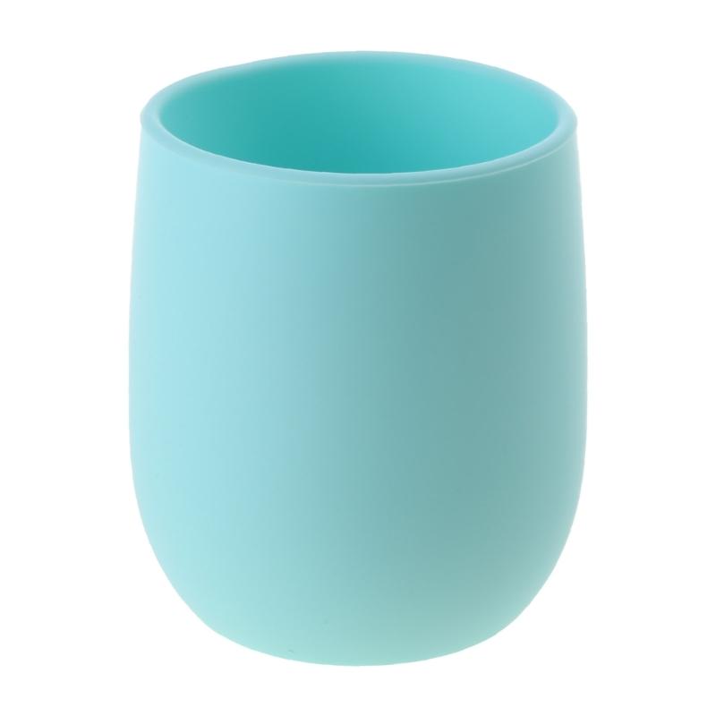 Portable Pure Color Baby Snack Cup Anti Scalding Food Grade Silicone Water Cup Learning to Drink Cup for Children