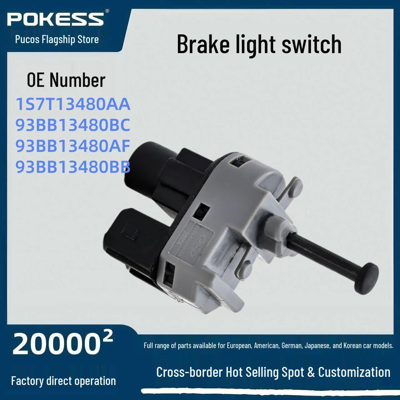 Brake Light Switch 1S7T13480AA for Ford - Cross-Compatible with 93BB13480BC Pokess