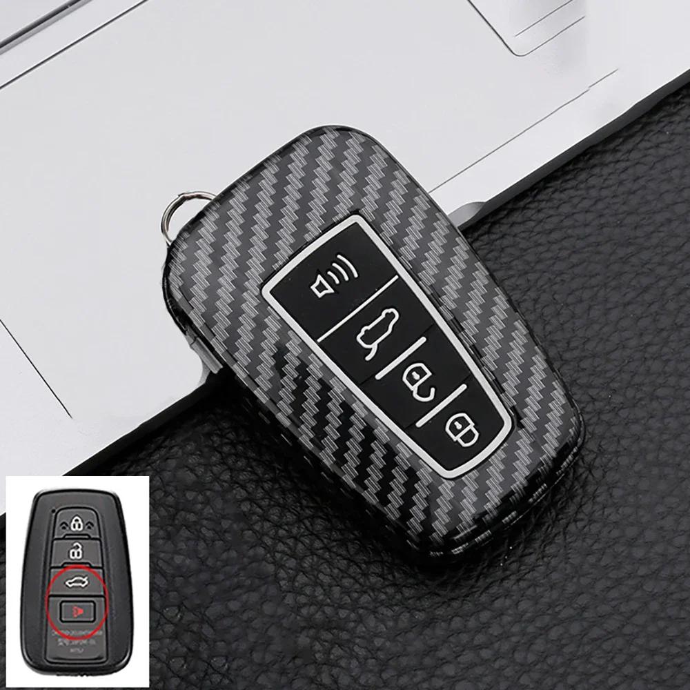 ABS Carbon Fiber Car Key Case Cover Shell For Toyota Prius Camry Corolla CHR C-HR RAV4 Land Cruiser Prado Protector Accessories