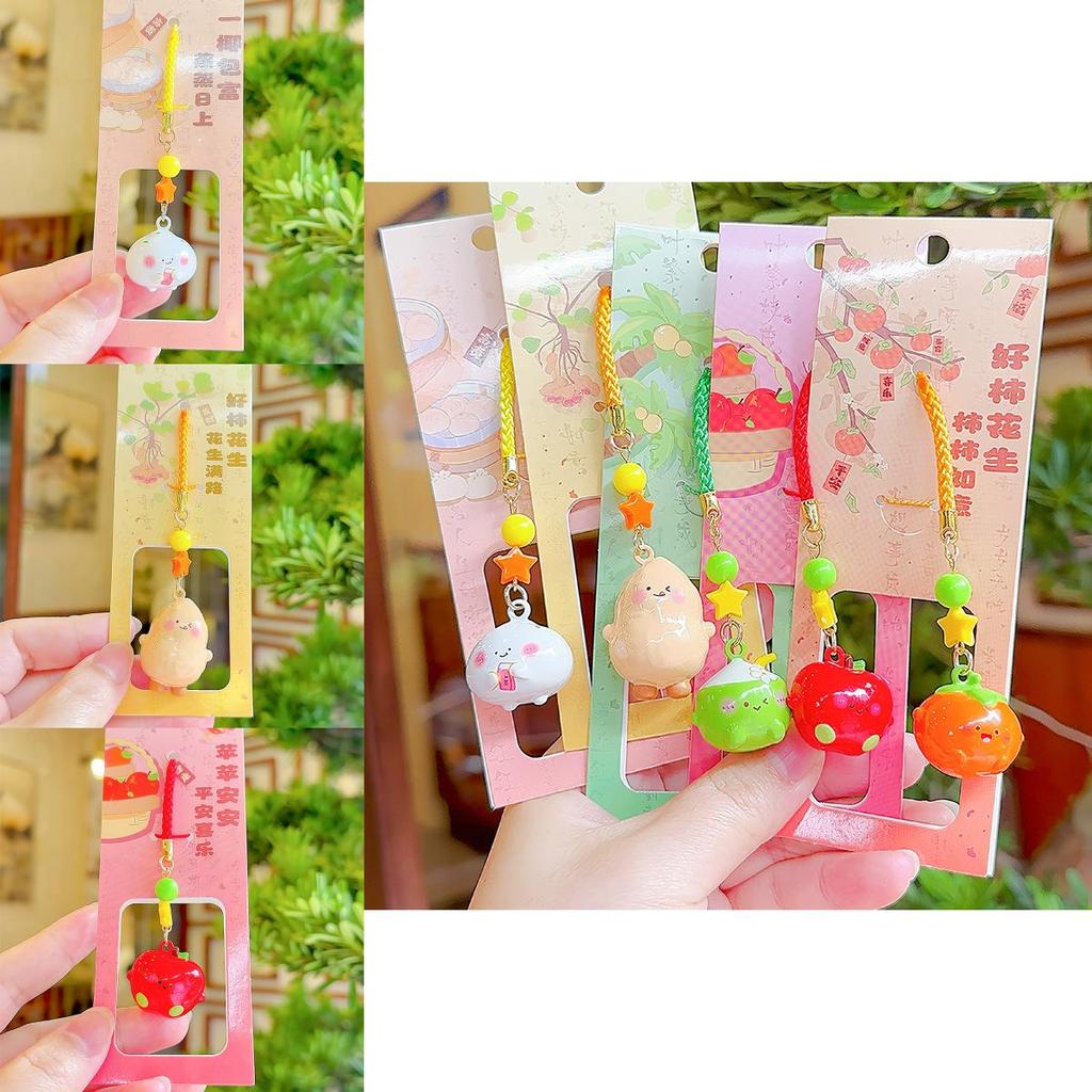 Fruit Theme Plush Water Sound Bell Keychain For Kids Gift And Bag Decor