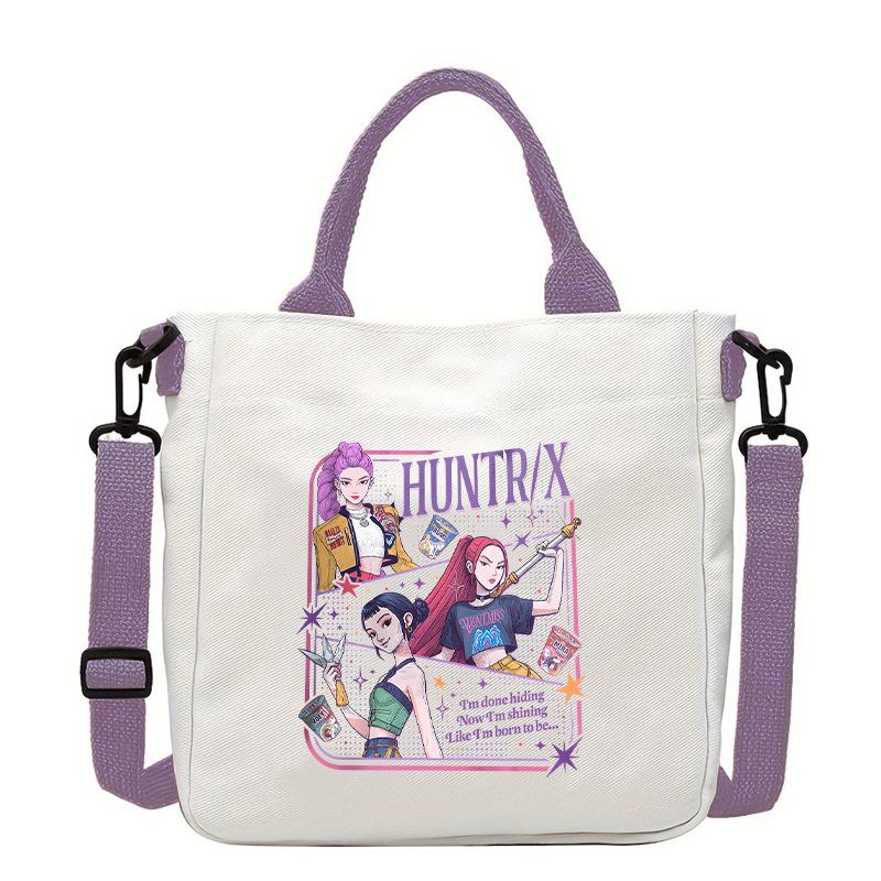 Anime Cartoon Shoulder Bag Versatile Commuter Portable Messenger Bag Women'S Large-Capacity Canvas Handbag