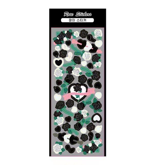 

Корейская популярная лазерная наклейка Love Rose Gooka Goo Plate Hand Account Album DIY Decorative Material чёрный