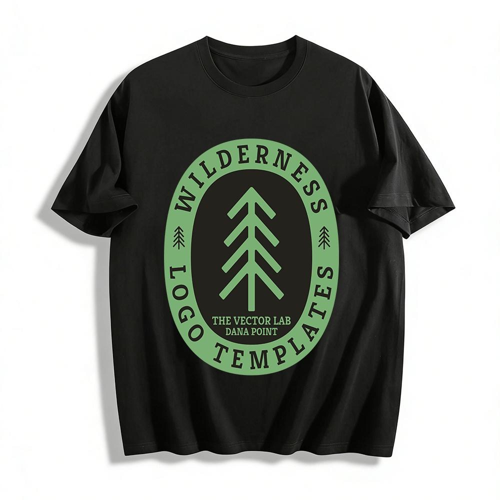 Wilderness Themed Graphic Casual Outdoor Style Tee Pure cotton T-shirt XXS