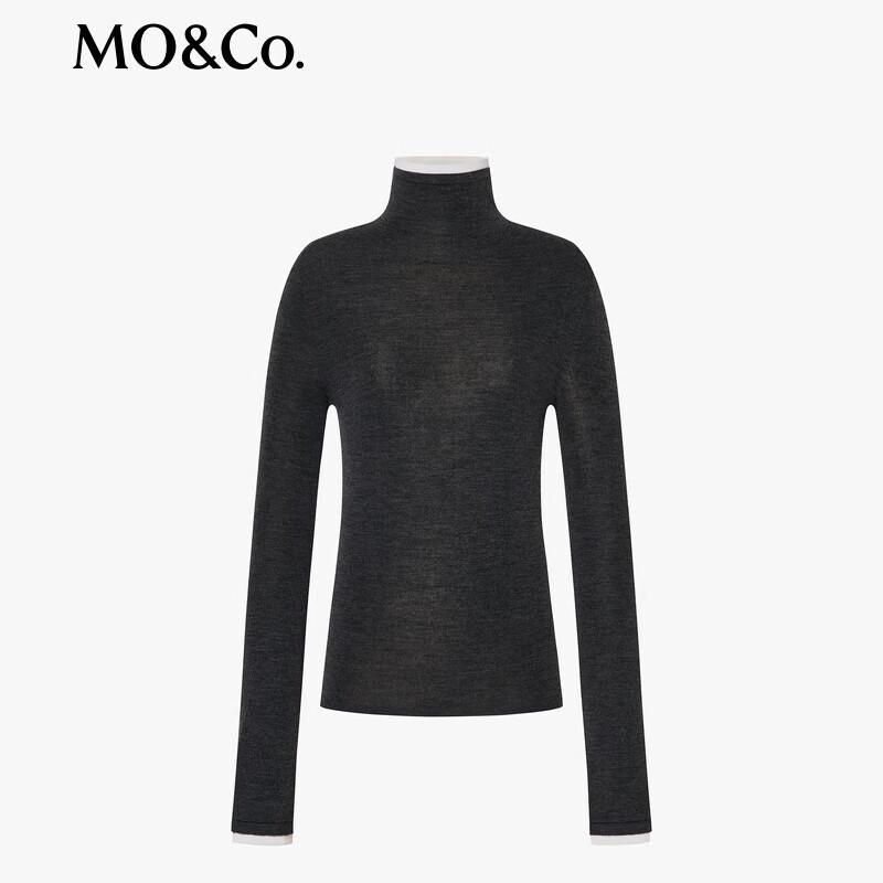 MO&Co. Women's Wool Turtleneck Slim-Fit Pullover