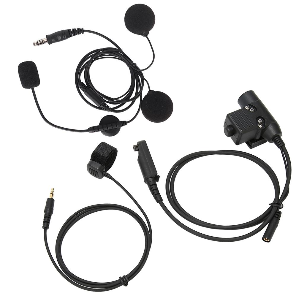 Motorcycle Headset Mic Kit with Adapter Walkie Talkie Helmet Earpiece for Baofeng UV 9R PLUS