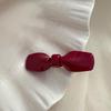 Festive Wine Red Bow Duckbill Hair Clip - Sweet Retro Style