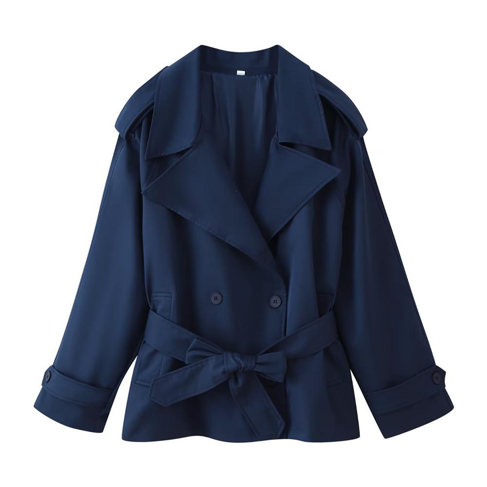 Lapel Belted Loose Trench Coat