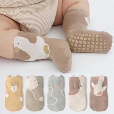 0-5 Years Old Baby Walking Socks Loose Mouth Mid Slevees Cotton Socks Boneless Babies Glue Dots Non Slip Children's Floor Socks
