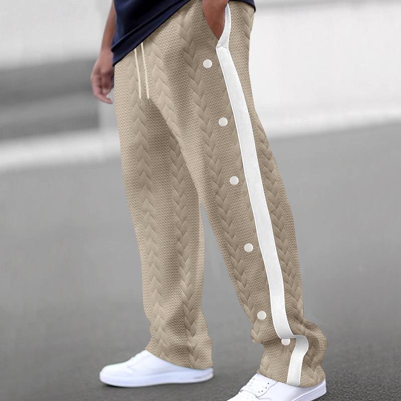 New Men s Fashionable Jacquard Button Casual Trousers Thickened Four Seasons Models Trousers S хаки