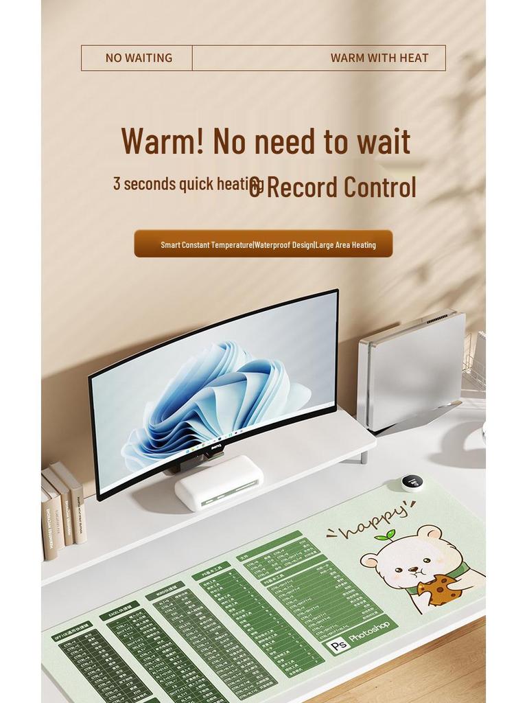 Waterproof Heating Desk Pad – Warm Hand Warmer for Office, Homework, and Winter