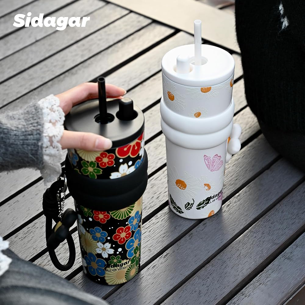 Sidagar 710ml Insulated Stainless Steel Tumbler, Japan Limited Edition, Reusable, Leak-Proof Water