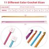 Tunisian Crochet Hooks Set 2-8 mm Aluminum Afghan Crochet Hooks, 3.5-12 mm Plastic Cable Weave Knitting Needle with Storage Bag, Scissors, Stitch
