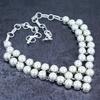 Pearl Handmade 925 Sterling Silver Jewelry Necklace 18" d6m52