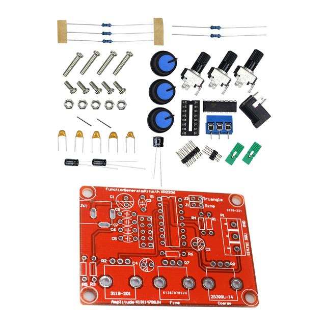 Function Signal Generator DIY Kit Sine/Triangle/Square Output 1Hz-1MHz Signal Generator Adjustable Frequency Amplitude XR2206