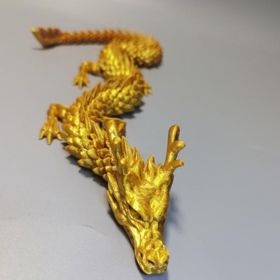 3D Printed Dragon Figure Action Toy Realistic Looking Vibrant Color Chinese Dragon