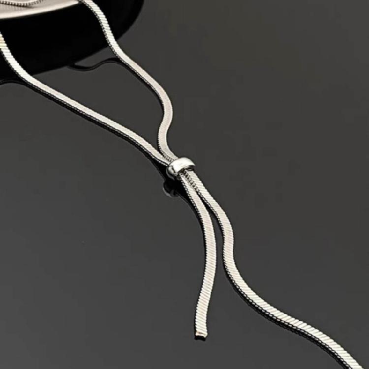 Zeitgenössische Edelstahl-Halskette mit verstellbarer Länge Choker-Halsketten