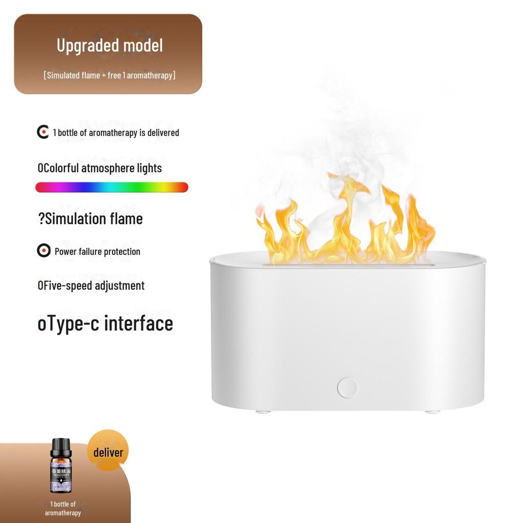 Colorful Atmosphere Aromatherapy Flame Humidifier for Home, Bedroom, Dorm, and Office