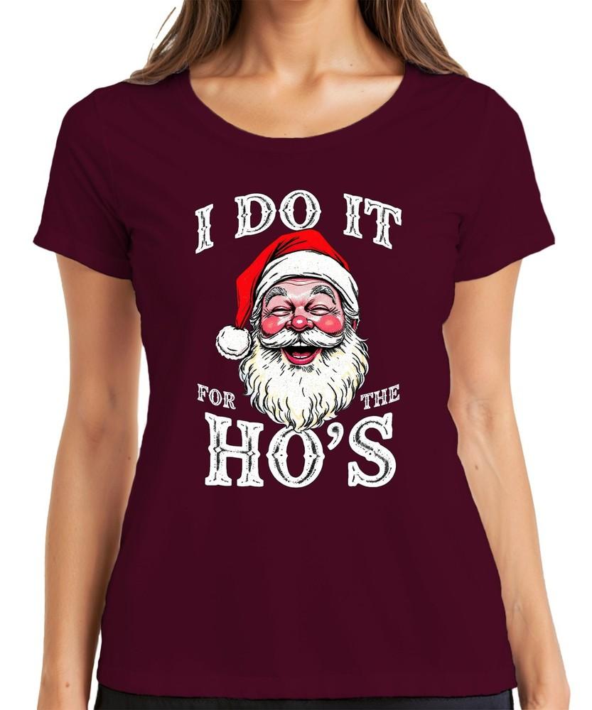 I Do It For The Hos Santa Claus Humor Funny Christmas Unisexs TShirt