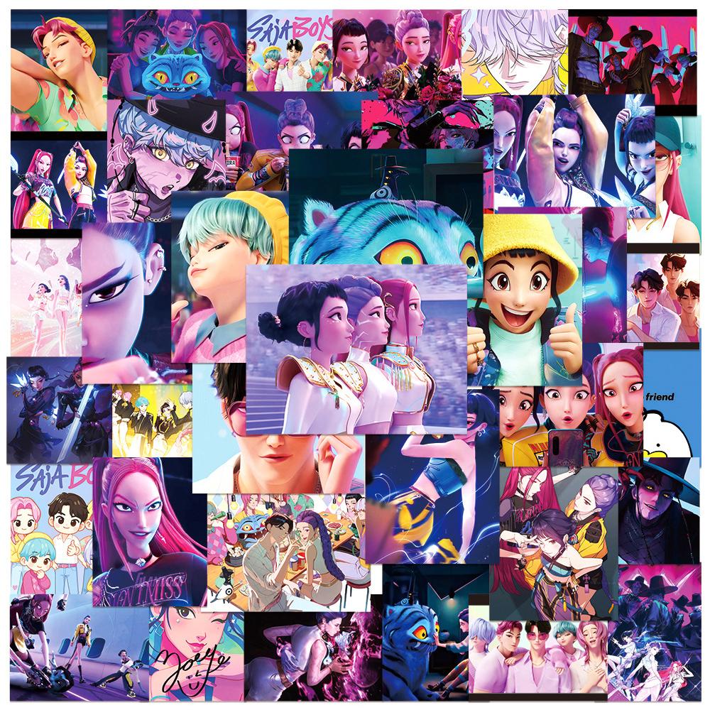 Kawaii Anime Kpop Demon Hunter Stickers Cartoon Sealing Decals Waterproof DIY Scrapbooking Stationery Cute Sticker Gifts