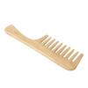Bamboo Wide Tooth Comb with Handle Large Tooth Anti Static Curly Hair Shampoo Detangling Hair Comb