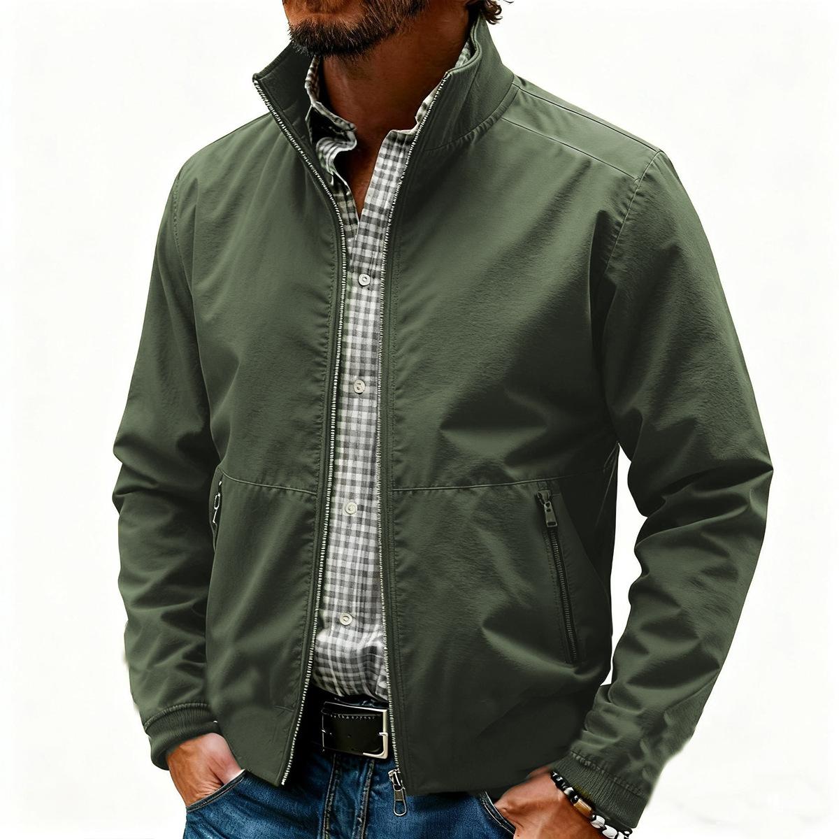 

Men s Stand-collar Jacket, Winter Casual Outerwear, Men s Workwear , Trendy And Versatile. XL армия зеленый