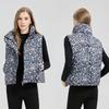 Down cotton vest women's autumn and winter new loose cotton vest leopard print vest jacket