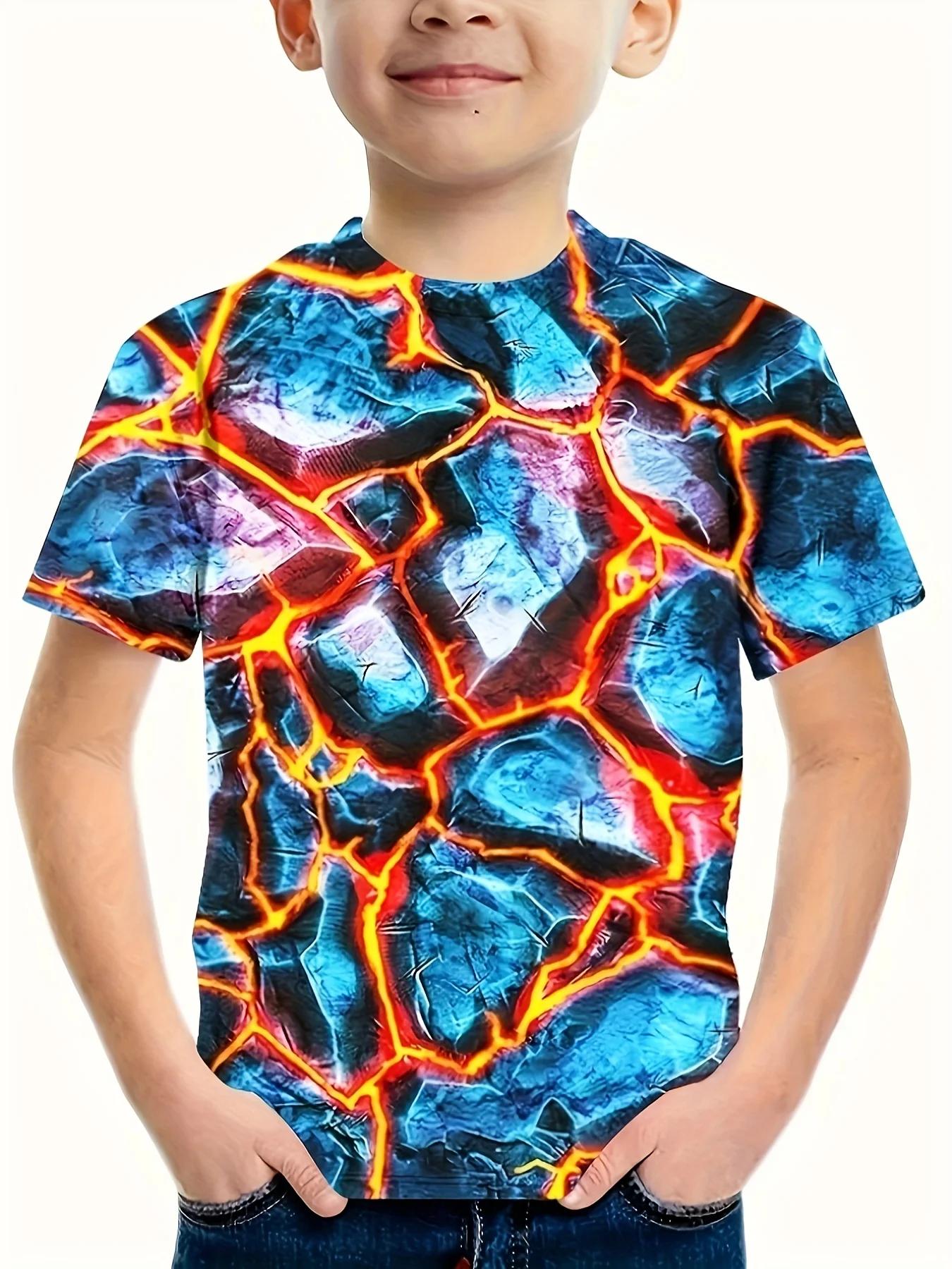 

Children s Clothing Boys Tshirt Short Sleeve Child T Shirt 3D Cartoon Print Casual Round Neck Tees Kids Summer Clothes Girl Top 170