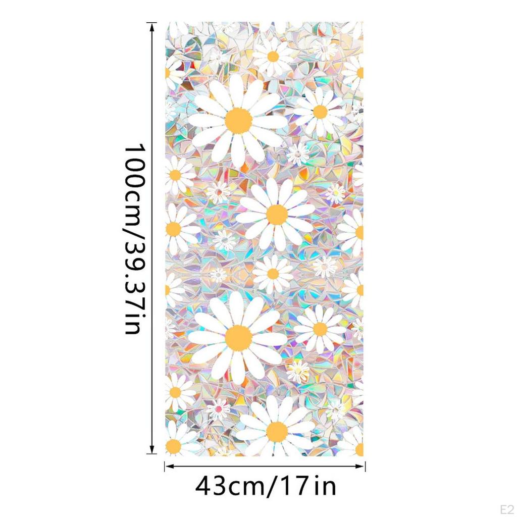 Daisy Flower Static Cling Film for , Nonadhesive Glass Decal Home Decor