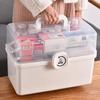 3-Tier Medicine Storage Box First Aid Kit Container Portable Plastic Medicine Storage Organizer Multipurpose Drug Distribution