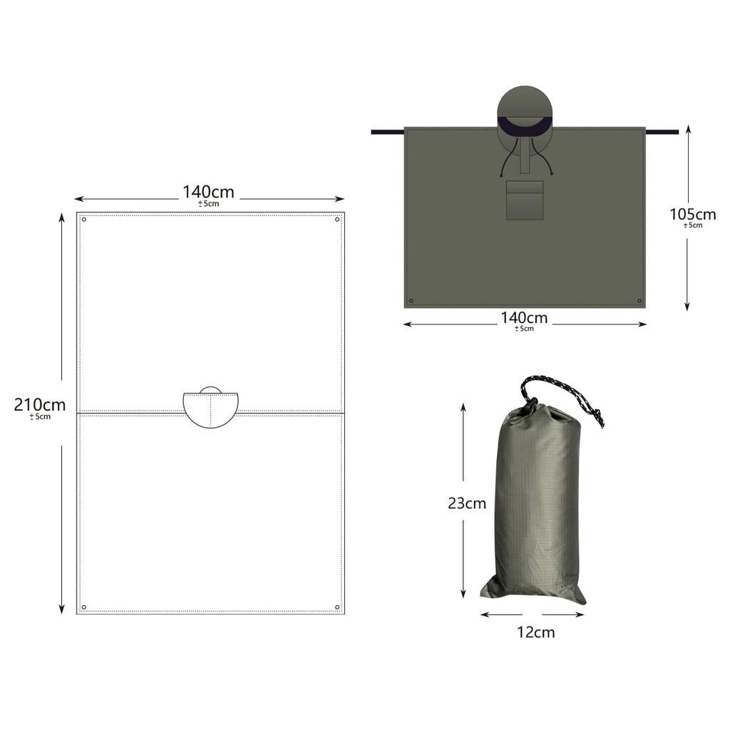 Missmat Rain Poncho for Men and Multifunctional Outdoor Emergency Raincoat with Windbreak and Storage Unisex for Fishing Motorcycles, Women, 3-Way