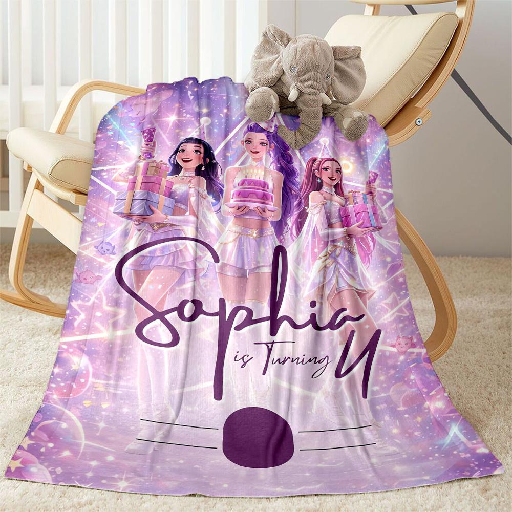 1pc K-Pop Demon Hunters Blanket Comfortable Soft Lightweight Multi Seasonal Blanket Travel Camping Picnics Sofa Office bedroom Perfect Gift Friends