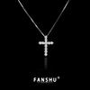 Men's Minimalist Luxury Cross Pendant Necklace with Inlaid Diamonds