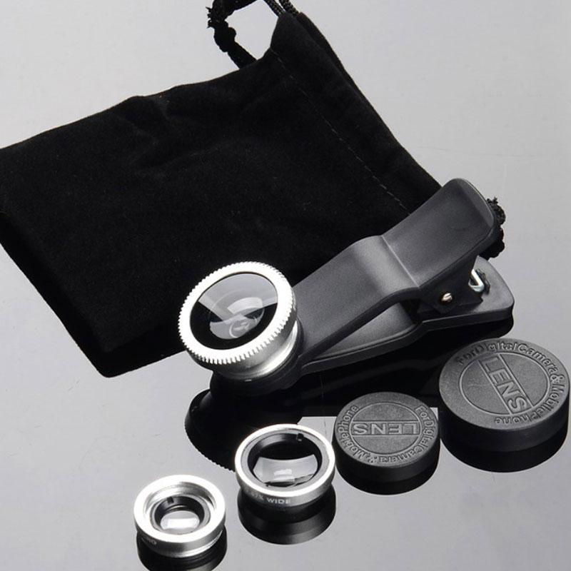 3-In-1 Phone Camera Lens Kit Fisheye Mobile Phone Lenses 0.67X Zoom Wide Angle Macro Hd Universal Camera Lens For All Smartphone