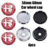 4pcs 56mm 60mm alfa romeo 3D Car emblem Wheel Center Hub auto Rim refit dust-proof badge covers cap styling accessories fw6