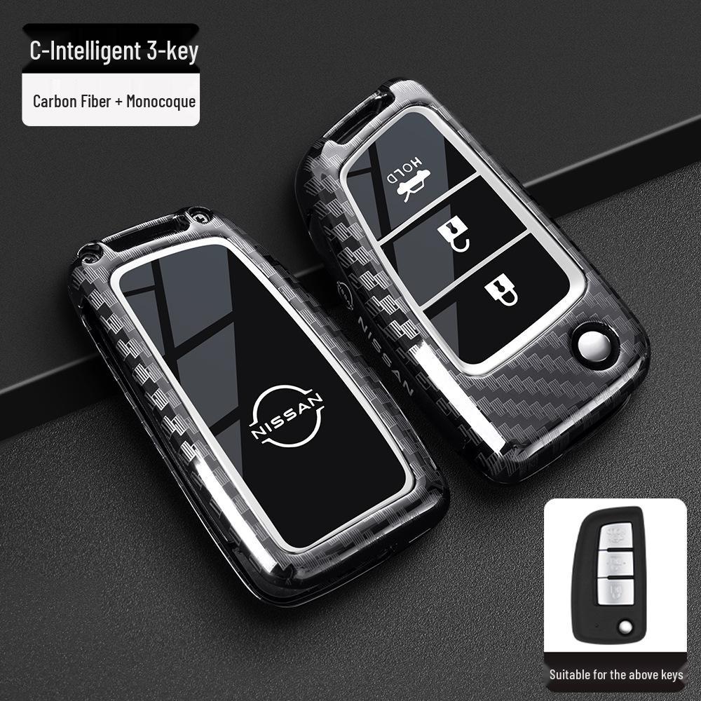 Nissan Schlüsseltasche Abdeckung: Passt für neue Sylphy, Teana, Tiida, Qashqai, X-Trail, Bluebird Modelle, Inklusive Schlüsselanhänger für Männer